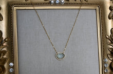 Load image into Gallery viewer, Aquamarine CZ Pendant Necklace | Gold Tarnish Resistant Adjustable Necklace
