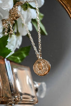Load image into Gallery viewer, Medusa Pendant and Dainty 14k Paperclip Chain
