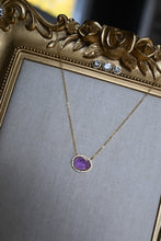 Load image into Gallery viewer, Amethyst CZ Pendant Necklace | Gold Tarnish Resistant Adjustable Necklace
