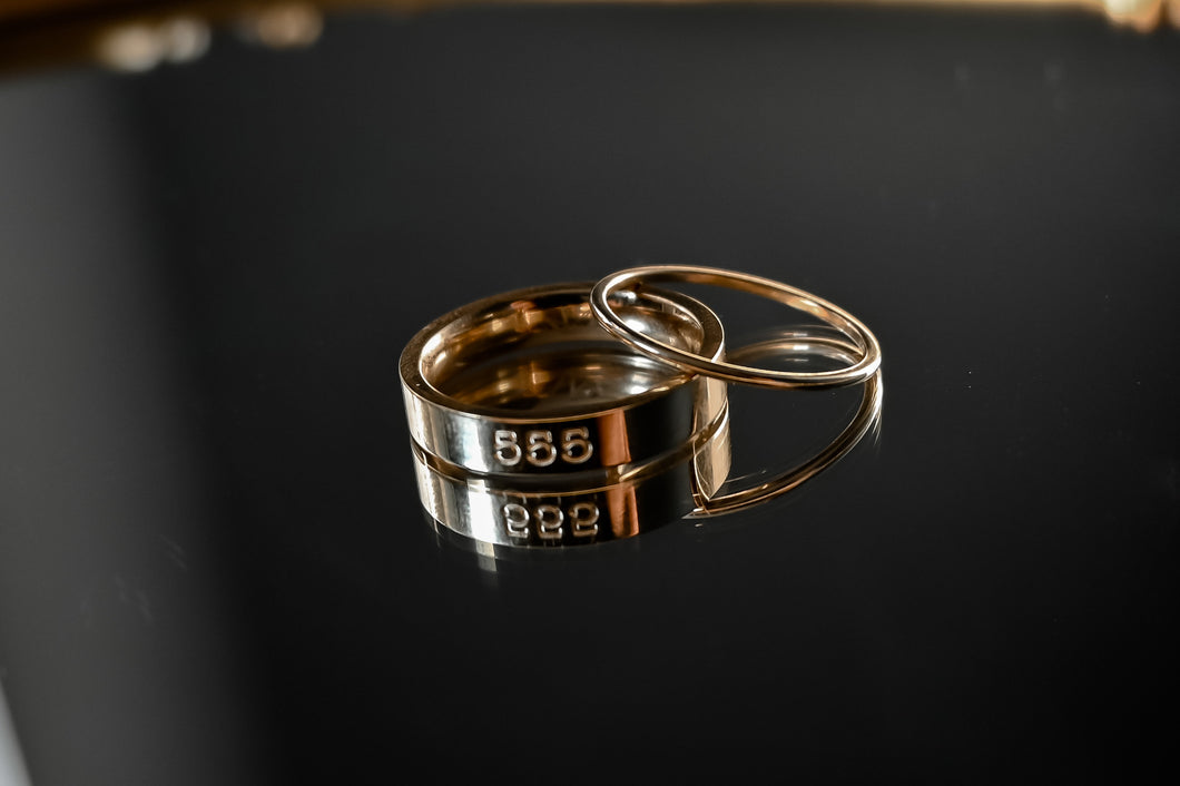 555 Angel Number | 14k Gold Ring