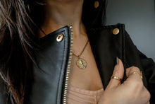 Load image into Gallery viewer, Medusa Necklace and stackable 14k gold tarnish resistant jewelry
